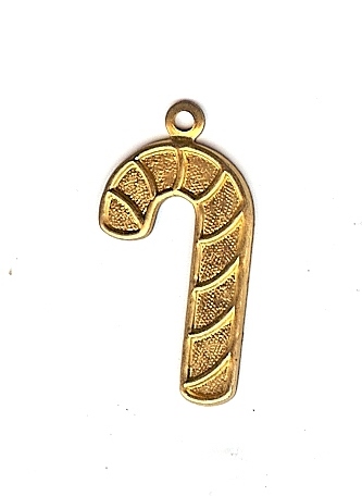Brass Candy Cane Charm