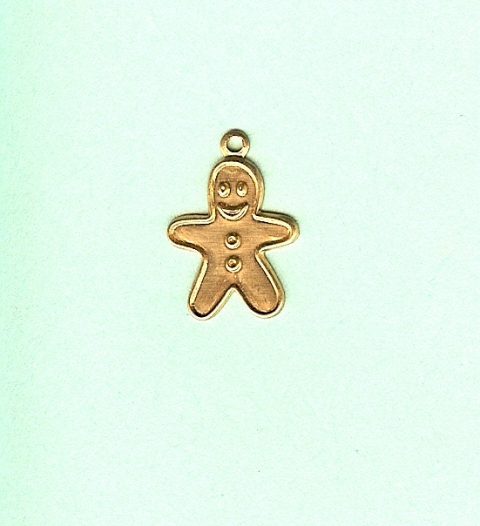 Brass Gingerbread Man Charm