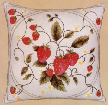Latticed Strawberries Pillow