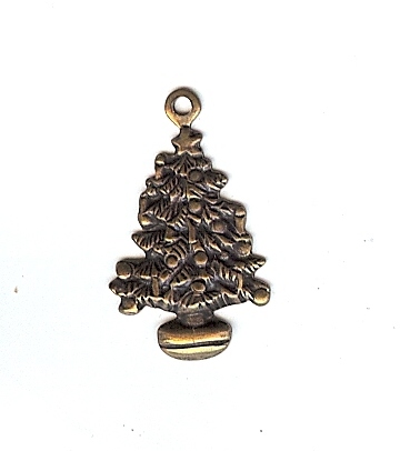 Christmas Tree Brass Charm